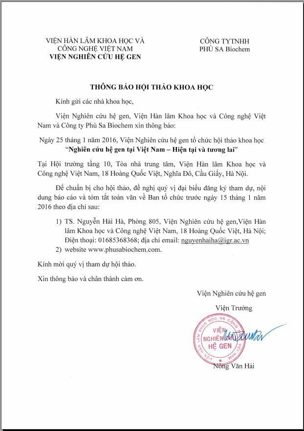 NGHIÊN CỨU HỆ GEN TẠI VIỆT NAM – HIỆN TẠI VÀ TƯƠNG LAI